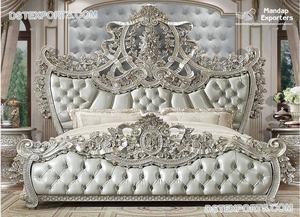 Lit double super king size en teck, design moderne, couleur personnalisée, meubles de chambre à coucher, table de chevet en vente - Product Image 2