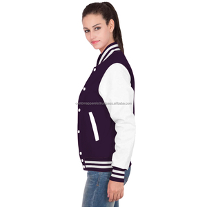 Chaqueta Varsity Acolchada de Algodón para Mujer, Transpirable, Corte Moderno, Forro Polar, Estilo Letterman con Bordado - Product Image 2