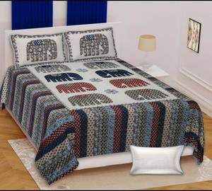 Nueva sábana con estampado de bloques indios hechos a mano con fundas de almohada Nuevo patrón de bloques redondos de algodón puro para uso doméstico - Product Image 4