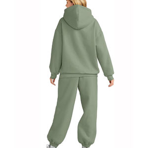 Conjunto Deportivo de Mujer con Capucha, Informal, 100% Algodón, para Otoño e Invierno, Personalizable, Venta Caliente, OEM ODM - Product Image 4