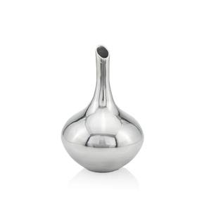 Vase trompette en argent de qualité supérieure, vase à bourgeons élégant à cannelures avec base lestée, décoration d'intérieur vintage à prix excellent - Product Image 5