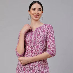 ART RIDHHS Wholeasle Cotton Printed <b>Kurti</b> for Party Market in Surat with Competitive Price Indian & Pakistani Clothing - Product Image 1