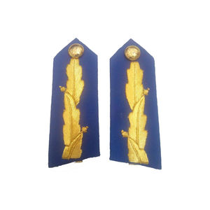 Hand Embroidery Badges Bullion Wires Custom Made Generals No 1 Dress Oakleaf Gorget <b>Green</b> Embroidered Safety Pin Attached - Product Image 2