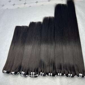 Vente en gros de chignons de cheveux vierges brésiliens Nguyen Trinh, dentelle transparente, lisses et raides - Product Image 5