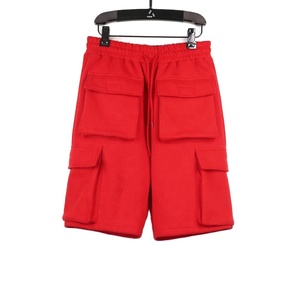 Pantalones cortos Cargo de cintura media para hombre personalizados al por mayor 100% algodón ropa de calle de verano multibolsillo patrón sólido liso teñido estilo casual - Product Image 6