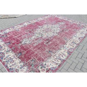 Tapis vintage 8,2x12 pieds, tapis turc, tapis camouflage rouge en laine - Product Image 2