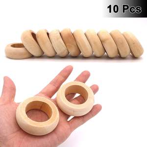 Wooden <b>Napkin</b> Rings 10pcs Natural Wood Serviette Holders Round Serviette Rings Table Decoration <b>Napkin</b> Ring for <b>Party</b> Decoration - Product Image 3