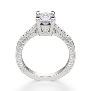 Anillo de aniversario de 3 Sone de estilo único de diamante de corte redondo para mujer - Product Image 2