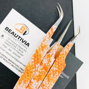 Pinzas para Extensión de Pestañas de Acero Inoxidable de Grado Quirúrgico, Personalizables, de Dos Tonos, con Agarre Fuerte y Punta Puntiaguda Duradera - Product Image 2