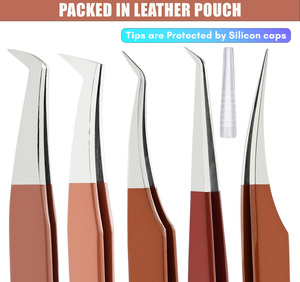 Vente en gros de pinces à cils 90 degrés en acier inoxydable pointe en fibre volume pince à épiler fabricant de pinces à cils - Product Image 6