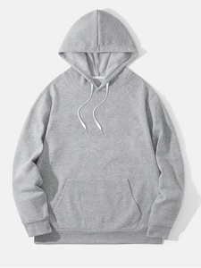 Sweat à capuche personnalisé pour homme avec logo brodé 3D et sérigraphié, collection automne, tailles variées, gaufrage, 100 % couleur unie, design avec poche - Product Image 1