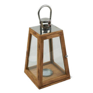 Farol de madera y vidrio con diseño terminado a mano de alta calidad, proveedor de farol de madera y vidrio con Mango de diseño antiguo - Product Image 3