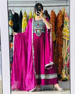 ชุดเดรสอัฟกานิสถานคอเหลี่ยมสำหรับผู้หญิงชุดเดรสสไตล์อัฟกานิสถานแบบดั้งเดิมงานปักตามสั่งเสื้อผ้าสำหรับงานแต่งงาน - Product Image 2