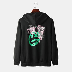 Personalizado Vintage bordado Rhinestone Streetwear serigrafía lavado ácido de gran tamaño 100% algodón de alta calidad hombres sudaderas con capucha - Product Image 2