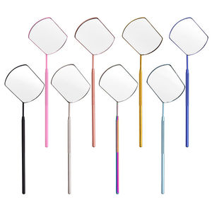 Miroir cosmétique professionnel pour artiste des cils, simple face, personnalisé, mural, cadre en acier inoxydable, finition plaquée or - Product Image 1