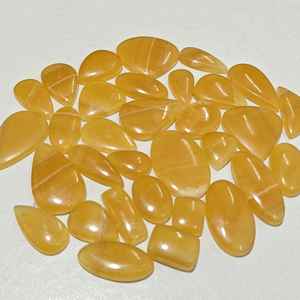 Venta al por mayor, cabujón de calcita amarilla Natural, piedras preciosas de cuarzo de cristal de alta calidad, piedras preciosas sueltas, forma de tamaño mixto, fabricación de anillos de joyería - Product Image 3