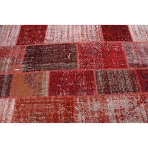 พรมวินเทจตุรกี ขนาด 5.3x7.9 ฟุต พรมขนาดใหญ่ สีแดงขาวไล่เฉด พรมขนสัตว์ - Product Image 5