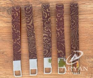 Nouveau véritable fait à la main Western élégant en cuir gaufré porte-poignet porte-clés imprimé floral porte-clés personnalisés en cuir véritable bracelets - Product Image 1