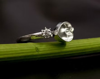 Bague en argent sterling 925 de haute qualité, plaquée or 14 carats, écologique, avec sertissage en forme de cœur de 7 mm, pour la création de bijoux DIY faits à la main