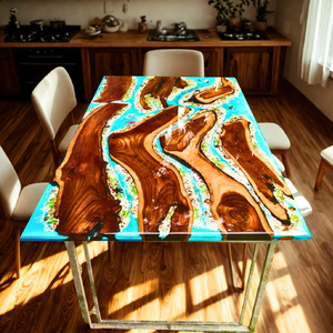 ไม้สีเข้มขอบไลฟ์ดีไซน์แม่น้ำสีขาวและสีทองเมทัลลิกเสร็จสิ้นความเงางามสูงเฟอร์นิเจอร์หรูหราทันสมัยมีจำหน่ายที่ขายส่ง - Product Image 6