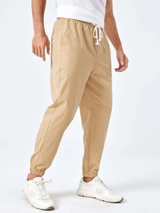 Pantalon de jogging en laine décontracté grande taille pour hommes pantalon de survêtement taille moyenne fermeture élastique pantalon à effet délavé en gros - Product Image 6