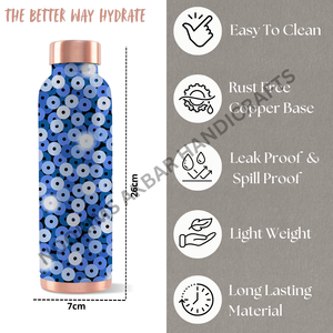 Eco conscious ขวดน้ำทองแดงบริสุทธิ์950มล. ภาชนะใส่น้ำโลหะกันรั่วซึมน้ำหนักเบามีสไตล์ภาชนะใส่เครื่องดื่มพิมพ์ลายเคลือบทันสมัย - Product Image 2