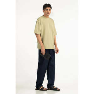 T-shirt ample 100 % coton, coupe oversize, motif uni élégant, respirant et compressé, pour hommes et femmes MN-TS-SS26-021-B - Product Image 2