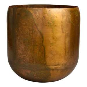 Juego de 2 maceteros de latón de primera calidad para estética interior contemporánea con soporte de metal Negro estilo interior moderno - Product Image 4