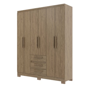 Armario de Estilo Moderno NUEVO OPALA, 6 Puertas, 3 Cajones, Mueble de Madera para Dormitorio, Aglomerado con Recubrimiento de Cerámica y Barniz - Product Image 2