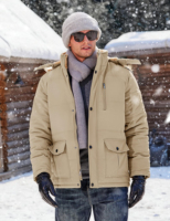 Veste Parka personnalisée de haute qualité pour hommes avec capuche en fourrure de loup Style d'hiver canadien teint et enduit sac à poussière inclus