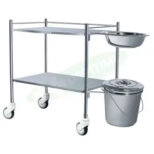 Hospitime Hospital Dressing Trolley with Bucket and Basin MS / SS Frame - Hospital Furniture