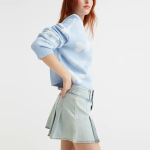 Jersey de algodón personalizado para mujer, suéter de invierno de manga larga de nuevo diseño con logotipo frontal, grosor fino a la venta - Product Image 3