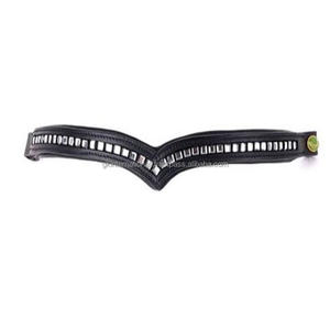 Bande de front de bride de cheval en cuir de qualité moderne bande de front en cristal de conception de fantaisie toutes les tailles au prix de gros fait à la main nouvelle coutume - Product Image 2