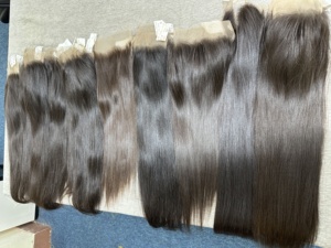 Soporte de exhibición para pelucas con encaje frontal, estilo cabello humano 1B, liso extremo, cutícula alineada, para mujeres adultas - Product Image 5