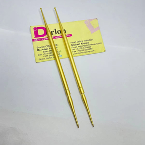 Prix de gros Logo personnalisé Poussoir à cuticules pour ongles à double extrémité Outil de manucure pour ongles durable plaqué or Logo durable - Product Image 1