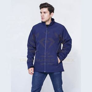 Men's High Street Style Winter Soft Shell Jacket Mid-Weight Water-Resistant <b>Windbreaker</b> with Stand Logo Soft Sell - Product Image 2