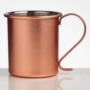 Mug à mule en cuivre pur artisanal à double paroi grande capacité avec poignée, portable et sublimable pour la maison, le bureau et l'extérieur - Product Image 2