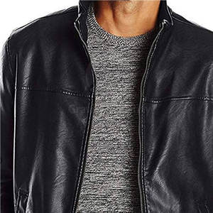 Dernière veste d'hiver en cuir de vache de qualité supérieure pour homme, col montant, logo frontal, respirante, écologique, couleurs et tailles personnalisées - Product Image 2