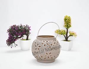 Forme ronde Mini Vintage métal suspendu support votif décoration de la maison à la main bougeoir décor mariage décor bougie votive - Product Image 5