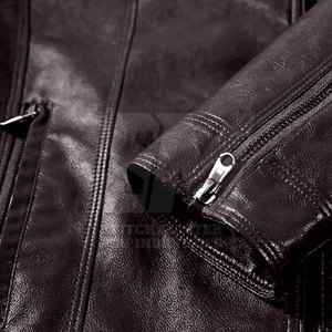 Blouson en cuir pour homme, nouvelle collection 2026, coupe-vent, col montant, logo frontal, haute qualité, vente chaude - Product Image 5