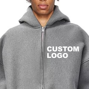 เสื้อมีฮู้ดผ้าคอตตอนเทอร์รี่100% แบบรูดซิปขึ้นกำหนดเองได้400GSM - Product Image 1