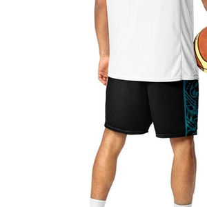 Short rétro brodé en maille pour homme avec poches Athletic Gym American Breathable Basketball Men Mesh Shorts - Product Image 5