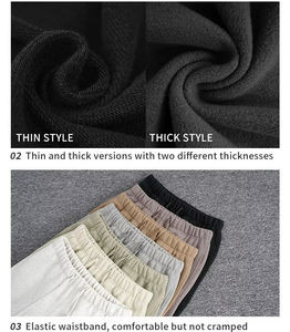 Uncuffed <b>Sweatpants</b> Flocking Light Oatmeal Dark Oatmeal Stretch <b>Oversized</b> <b>Sweatpants</b> - Product Image 4