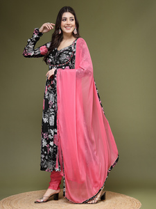 Ensembles Kurta A-Line en Poly Crape Brodés Miroir, Design Tendance et Attrayant, Meilleures Ventes, Nouveauté pour Femmes, Idéal pour Fêtes et Cérémonies - Product Image 4