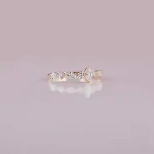Bague de fiançailles en or à la mode pour femme avec marquise cultivée en laboratoire et diamant taillé à la main réglage de lunette pour les cadeaux de fêtes - Product Image 6
