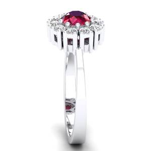 REYES 925 Sterling Silver GRA Certifié Moissanite Bagues de Fiançailles pour Femmes Coupe Ronde 0.5 Carat Rubis Gemme Fine Jewelry - Product Image 3