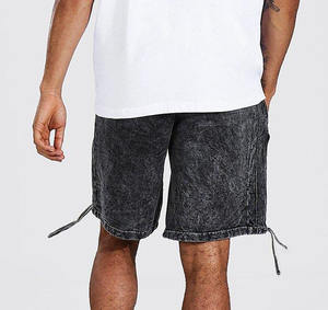 Nouveau style de shorts délavés à l'acide pour hommes, vêtements décontractés, vente en gros en usine de shorts délavés à l'acide pour hommes de couleur unie - Product Image 5