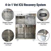 Jaula Veterinaria de Acero Inoxidable para Perros, Jaula Inteligente para Terapia Intensiva de Mascotas, Jaula de Oxígeno Veterinaria Profesional con Control de Termostato