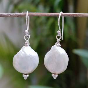 ต่างหูมุกบาร็อคน้ำจืดเงินแท้ 925 ทำมือ เครื่องประดับแฟชั่น - Product Image 3