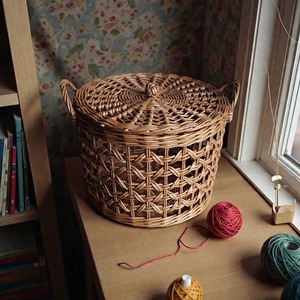 Panier en rotin tissé à motif croisé, paniers de rangement faits à la main, rotin naturel, moderne, multifonctionnel, fabriqué au Vietnam - Product Image 4
